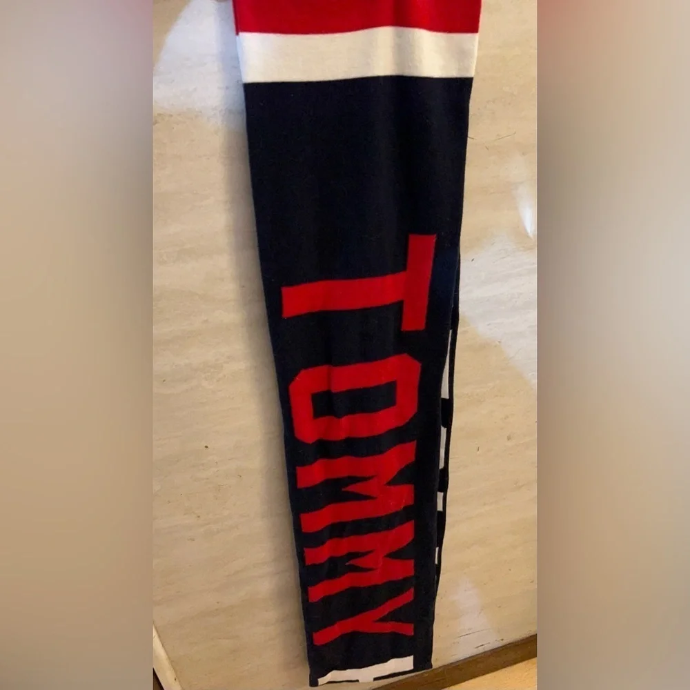 Tommy Hilfiger Bold Navy and Red Logo Scarf